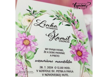 svadobne oznamenie kvetinove 3D tlac luxusne wedding J20219 a