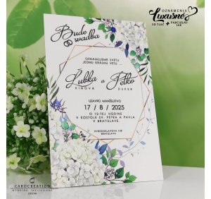 svadobne oznamenie kvetinove 3d tlac luxusne biely papier J20246