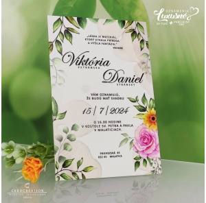 svadobne oznamenie kvetinove luxusne 3d tlac wedding greenery J20204